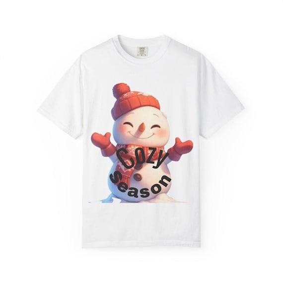 Winter Snowman Cozy Season T-Shirt - Vintage Soft Tee for Cold Days