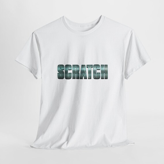 Scratch metallic text Tee | graphic word shirt, typographic design