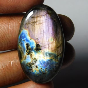 Handmade-Multi labradorite Gemstone-Oval Shape Multi labradorite cabochon Best Polished ,jewelry Making stone (42Cts.35X20MM)