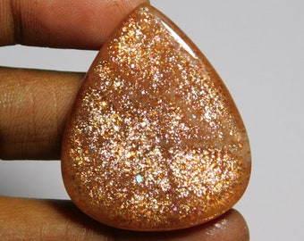 Gorgeous Sunstone Cabochon , Sunstone Gemstone Cabochon - Handcrafted Gemstone for Unique Jewelry Designs DIY Jewelry 74Cts.(41X34)MM