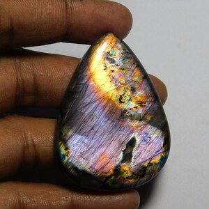 Purple Multi labradorite Gemstone cabochon-Multi Flashy labradorite Gemstone Best Polished ,Handmade- jewelry Making stone (116Cts.50X38MM)