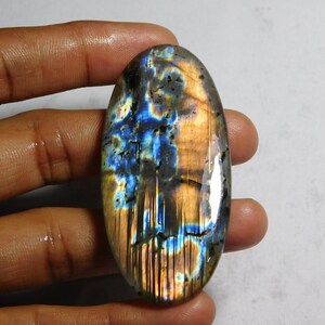 labradorite Gemstone labradorite cabochon jewelry labradorite semi precious stone Pendant bracelet crystal (jibrilgems) (115Cts.65X30MM)