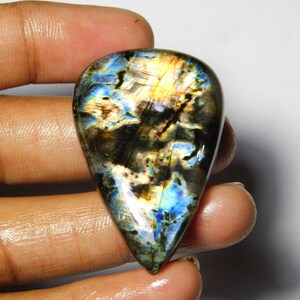 Pear shape Multi labradorite Gemstone cabochon-Multi labradorite Gemstone Best Polished ,Handmade- jewelry Making stone (79Cts.44X28MM)