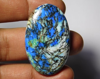 AAA Quality Azurite Turquoise Cabochons,100/% Natural Azurite Turquoise,Azurite Turquoise Loose Stone,Semi Precious 52Cts. 36X17mm.