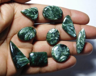 80Cts.37X37MM Natural Seraphinite Gemstone Top Quality Seraphinite Cabochon Seraphinite Loose semi precious Seraphinite Jewelry gemstone