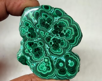 Azurite Malachite Slice Cabochon: Natural Gemstone (412Cts, 63X47MM)