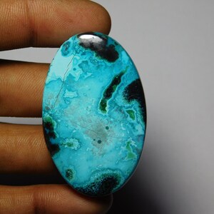 Cabochon de Shattuckite de qualité supérieure en pierres précieuses de Shattuckite, Bijoux semi-précieux en vrac 101Cts.49X30MM image 2