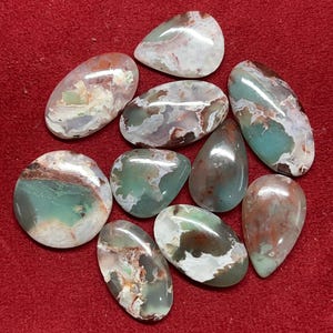 10pcs. Top Quality Lot Green Chalcedony Gemstone Green Chalcedony Cabochons Chalcedony Loose semi precious (268Cts.)