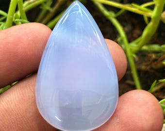 Blue Chalcedony Cabochon Gemstone (54Cts, 42x26MM