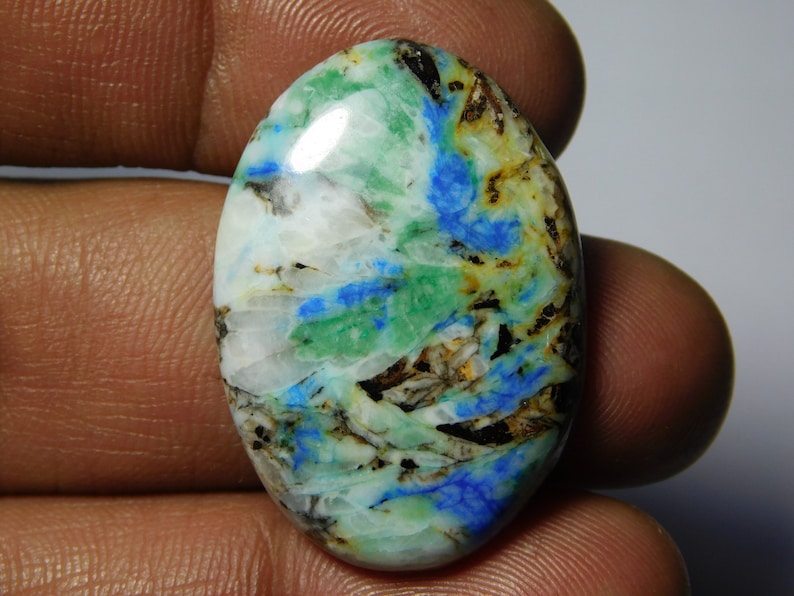 59Cts.33X23MM Natural Azurite Turquoise Gemstone Top Quality Azurite Turquoise Cabochon Azurite Turquoise Loose semi precious Jewelry