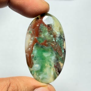 Top Quality Green Chalcedony Gemstone Green Chalcedony Cabochons Chalcedony Loose semi precious Jewelry making gemstone (53Cts.42X24MM)
