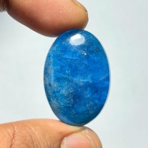 blue Apatite Gemstone Cabochon, Apatite semi precious gemstone Jewelry Making, Blue Apatite loose Gemstone 38Cts.29X21MM