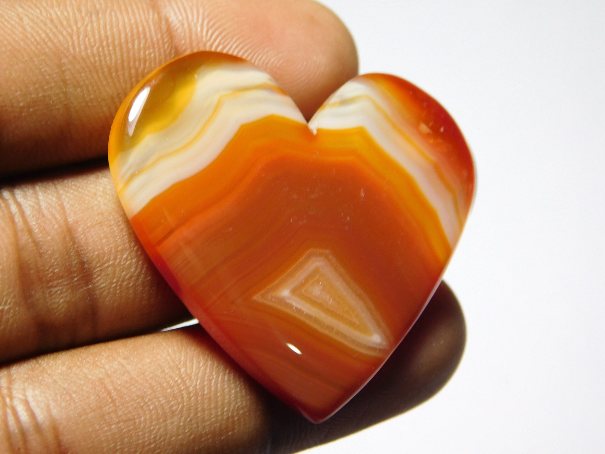 Natural Orange banded agate Cabochons Orange banded agate Gemstone Orange banded agate Loose semi precious Jewelry Making 71Cts.42X39mm.