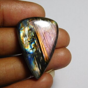 labradorite Gemstone labradorite cabochon jewelry labradorite semi precious stone Pendant bracelet crystal (jibrilgems) (47Cts.34X23MM)