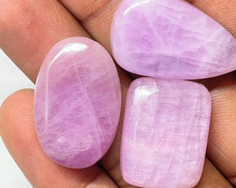 Natural Kunzite Gemstone Cabochon Lot: Loose Stones, 104 Cts