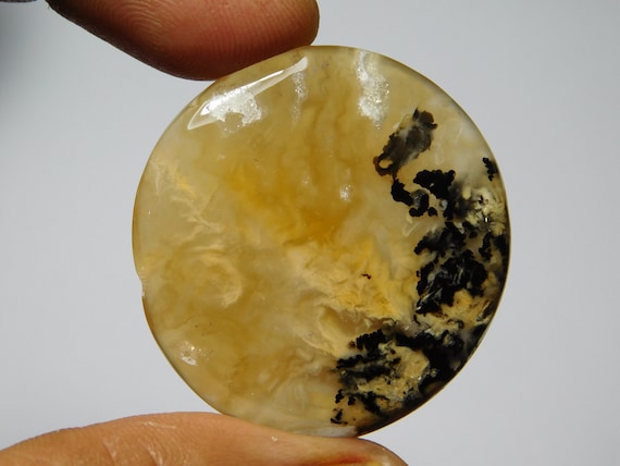 Top Quality Dendritic Tiger Agate Gemstone Tiger Dendritic Agate Cabochons Tiger Loose semi precious Jewelry making gemstone 60Cts.40X31MM