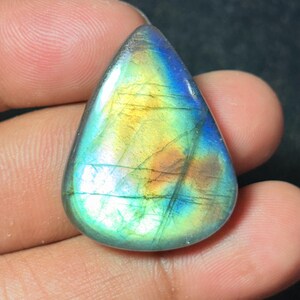 Multi labradorite Gemstone cabochon-Multi Flashy labradorite Gemstone Best Polished ,Handmade- jewelry Making Using stone  (48Cts.33X26MM)