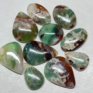 Green Chalcedony Gemstone Cabochons - 201 Cts. Lot