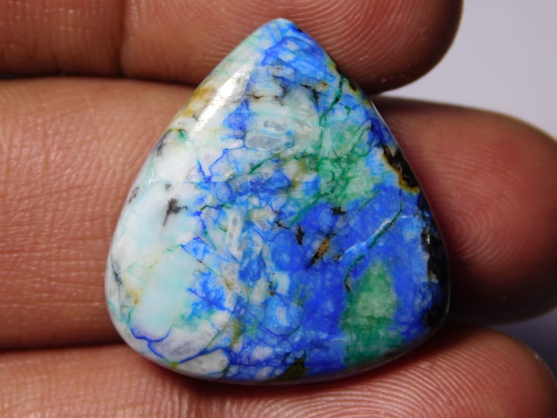 55Cts.26X24MM Natural Azurite Turquoise Gemstone Top Quality Azurite Turquoise Cabochon Azurite Turquoise Loose semi precious Jewelry