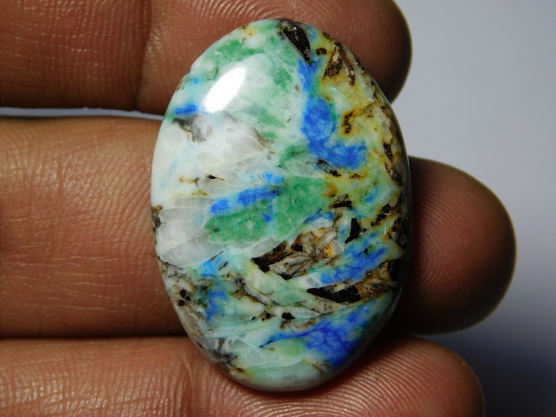 59Cts.33X23MM Natural Azurite Turquoise Gemstone Top Quality Azurite Turquoise Cabochon Azurite Turquoise Loose semi precious Jewelry