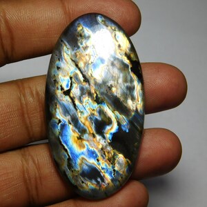 labradorite Gemstone labradorite cabochon jewelry labradorite semi precious stone Pendant bracelet crystal (jibrilgems) (125Cts.60X32MM)