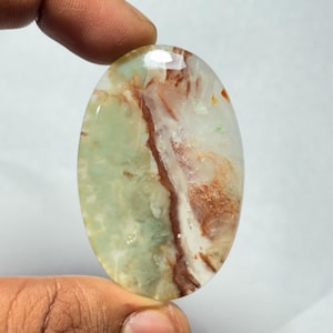 Top Quality Green Chalcedony Gemstone Green Chalcedony Cabochons Chalcedony Loose semi precious Jewelry making gemstone (73Cts.50X33MM)