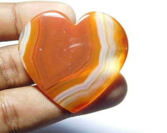 45Cts.36X33mm. Natural Orange banded agate Cabochons Orange banded agate Gemstone Orange banded agate Loose semi precious Jewelry Making