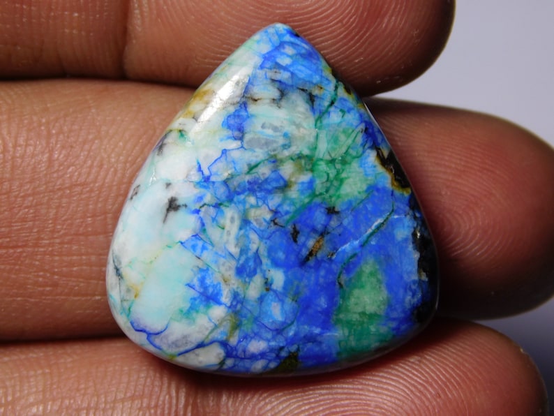 55Cts.26X24MM Natural Azurite Turquoise Gemstone Top Quality Azurite Turquoise Cabochon Azurite Turquoise Loose semi precious Jewelry