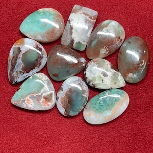 10pcs. Top Quality Lot Green Chalcedony Gemstone Green Chalcedony Cabochons Chalcedony Loose semi precious (277Cts.)