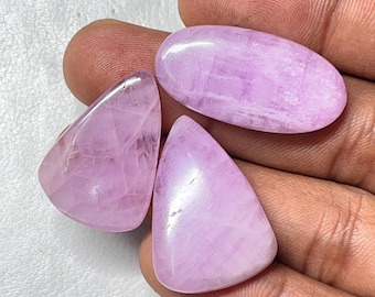 Natural Kunzite Gemstone Cabochon Lot: Loose Stones, 86 Cts