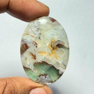 Top Quality Green Chalcedony Gemstone Green Chalcedony Cabochons Chalcedony Loose semi precious Jewelry making gemstone (58Cts.39X29MM)