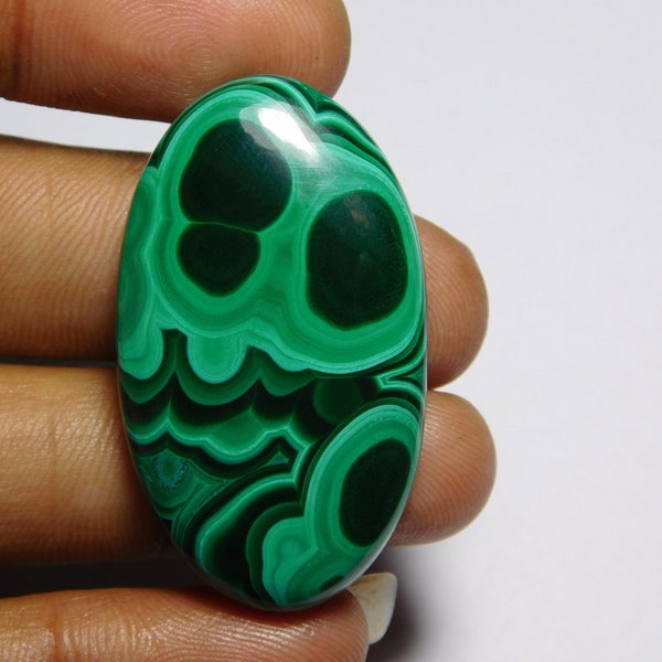 Natural Malachite Gemstone Top Quality Malachite Cabochon Malachite Loose semi precious Malachite Jewelry gemstone 64Cts38X22MM)