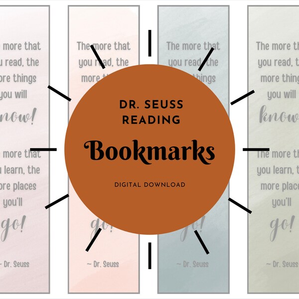 Printable Bookmarks with Dr. Seuss Quotes