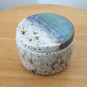 Small Handmade Ceramic Lidded Jar - Small Canister with Lid - Jewelry Holder - Trinket Box - Box with Lid