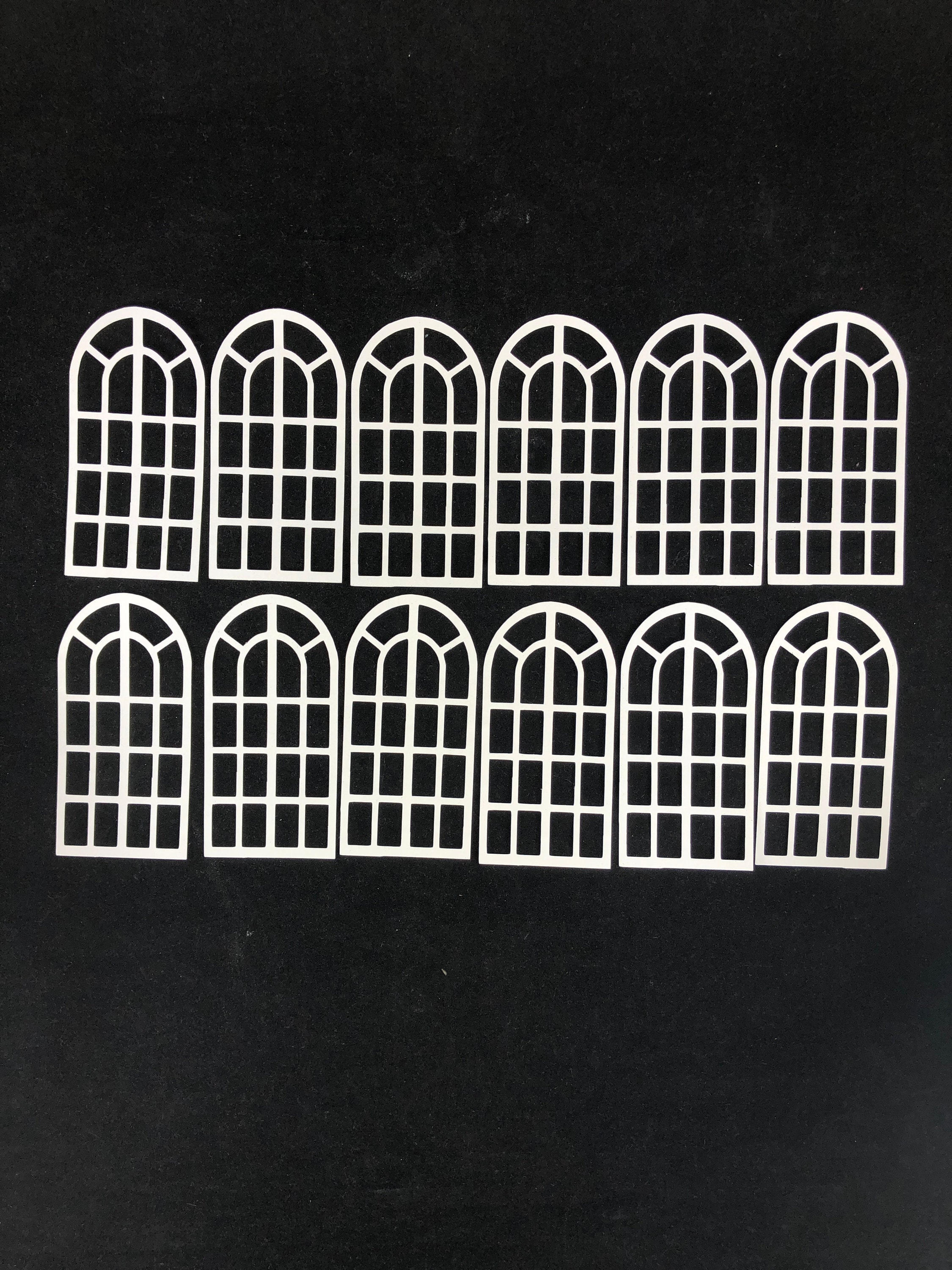 Window Paper Cutouts Arched Window Cutouts for Scrapbooking, Greeting Card Embellishments ...