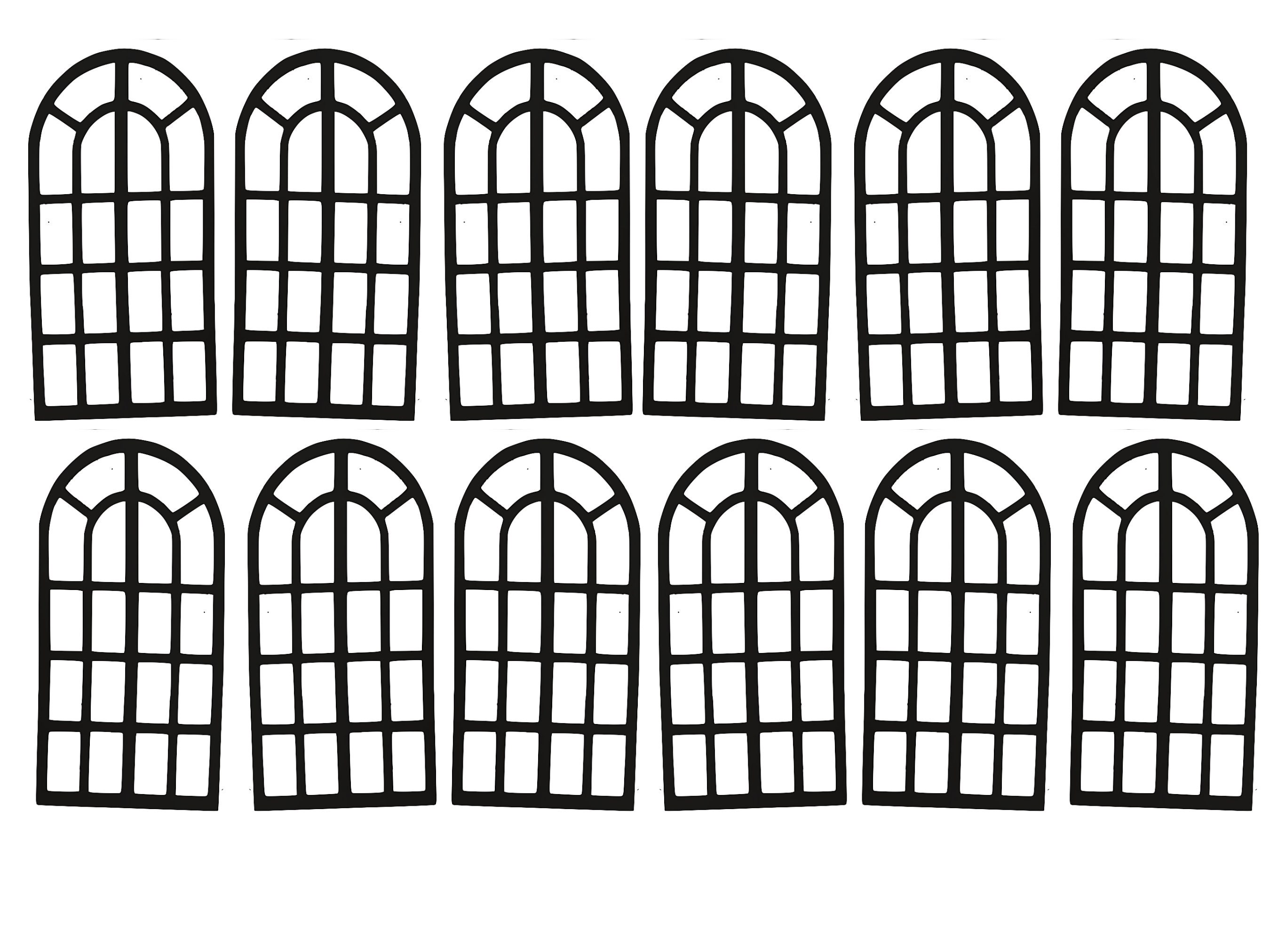 Rectangular Window Cutouts Arched Window Cutouts for Scrapbooking, Greeting Card Embellishments ...