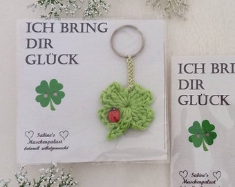 Schlüsselanhänger Glücksbringer Kleeblatt