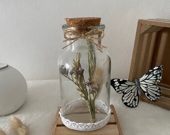 Trockenblumen im Glas Deko Geschenkidee