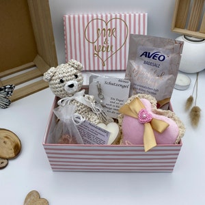 Geschenkbox - Geschenkset mit handgemachtem Teddybär und weiteren tollen Produkten