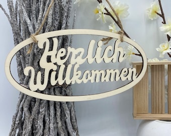 Türschild Herzlich Willkommen - Deko zum hängen