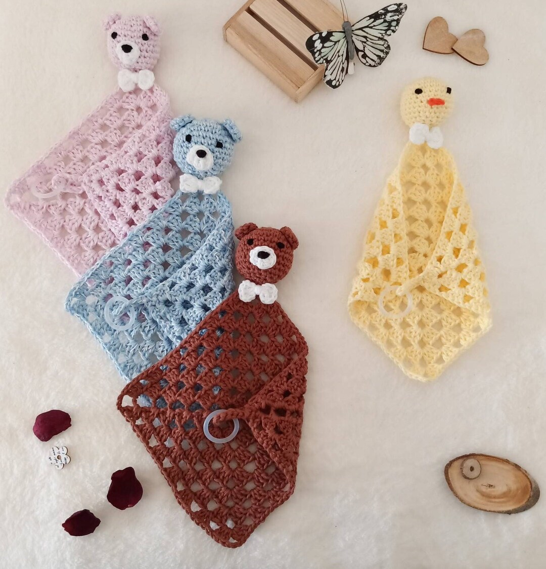 Cuddly Blanket With Silicone Ring for Pacifiers Pacifier Etsy