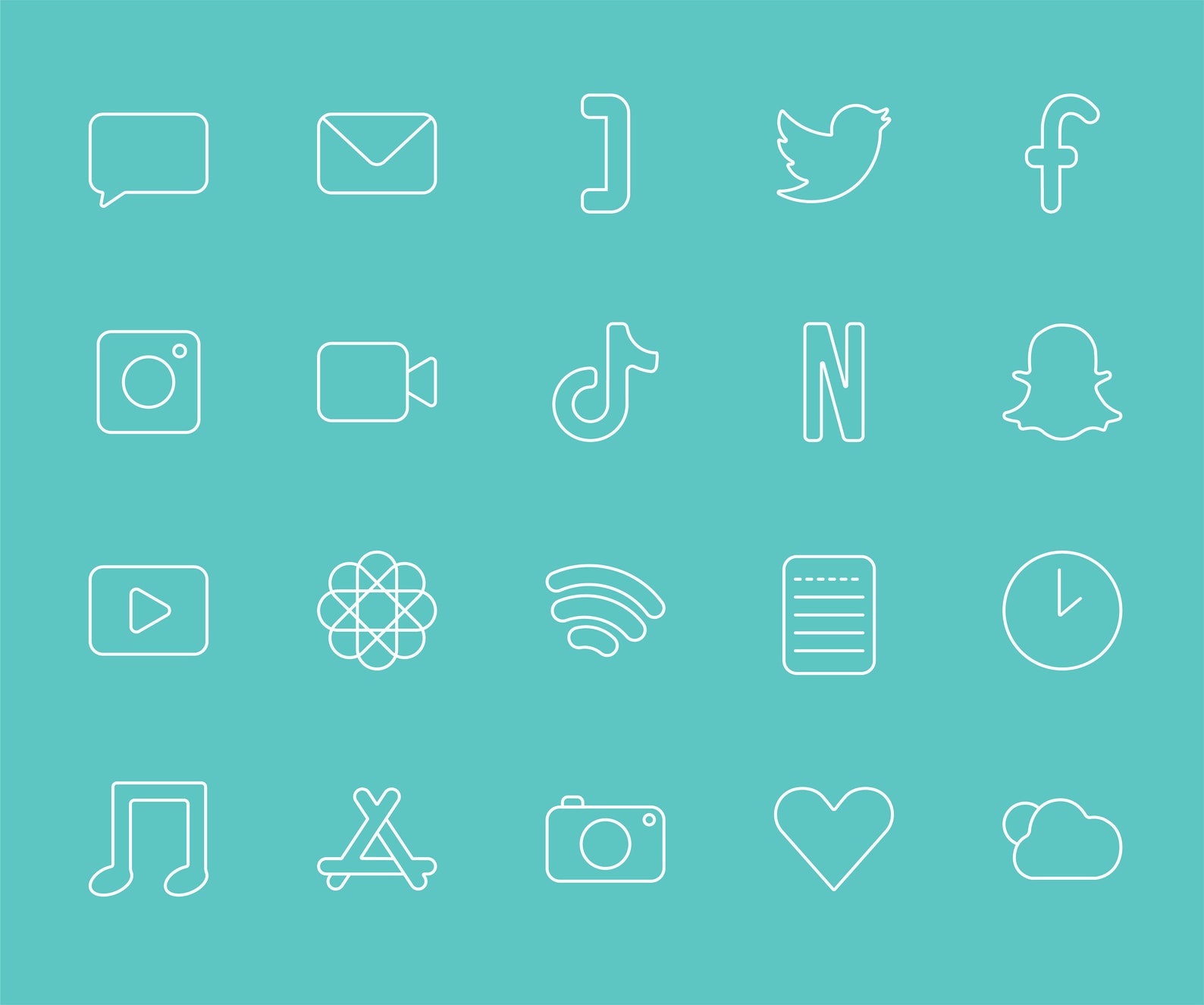 Blue and Green icons app covers home screen custom Etsy