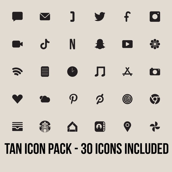 Tan Und Kohle App Symbole Startbildschirm App Symbole Etsy