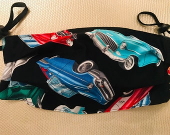 Chevy face mask, Classic Cars face mask,  Vintage Cars, Unisex, X Large, XX Large, Adjustable Straps, Nose Wire