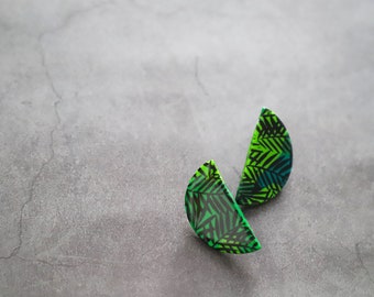 Let's Get Leafy Stud Earrings | Polymer Clay Earrings | Handmade Statement Earrings |