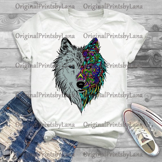 Wolf PNG Mandala PNG Animal Designsublimation Design | Etsy