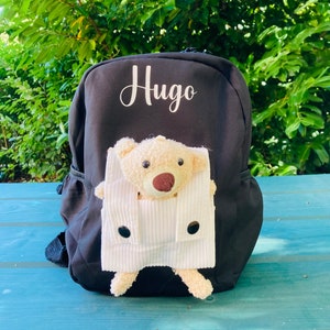 Personalised teddy backpack,toddler nursery rucksack,packpack with bear,back to school bag,school bag,nursery bag,childrens treat bag image 5