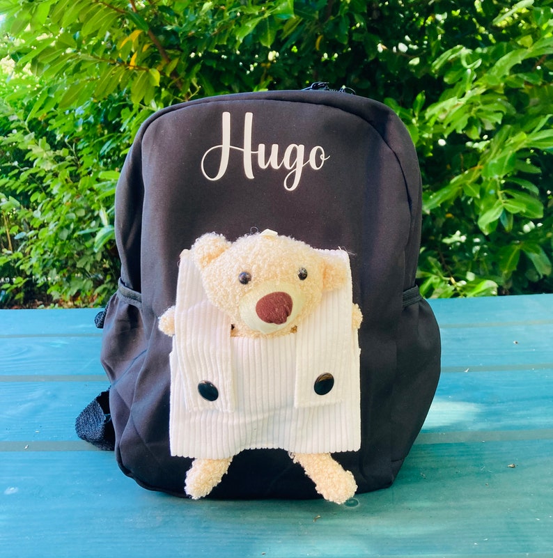 Personalised teddy backpack,toddler nursery rucksack,packpack with bear,back to school bag,school bag,nursery bag,childrens treat bag image 5