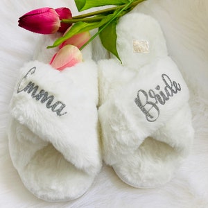 Personalised Fluffy slippers, Gift for Mum, Mothers Day Gift,gift for her