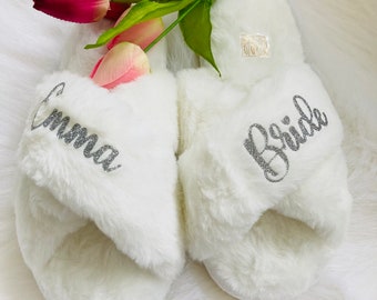 Personalised Fluffy slippers, Gift for Mum, Mothers Day Gift,gift for her